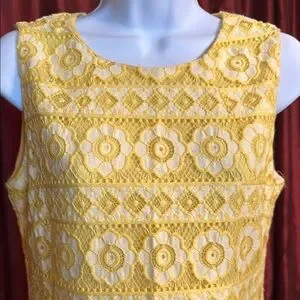 Tommy Hilfiger | Dresses | Yellow Lace Sleeveless Dress | Poshmark